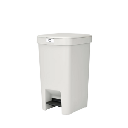 Brabantia StepUp Pedal Bin from Recycled Plastic - 16 Liters, Light Grey
