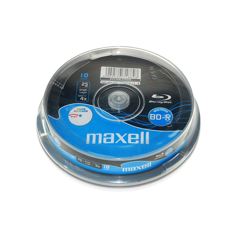 Blu-ray Disc Maxell BD-R 25 GB, 1-4x Speed ,Cakebox , 10 piece
