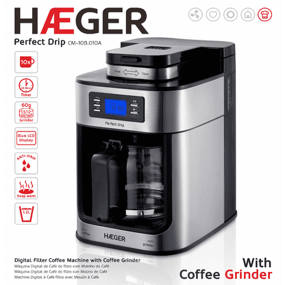 Haeger Drip Coffee Maker with Coffee Grinder HÆGER Perfect Drip