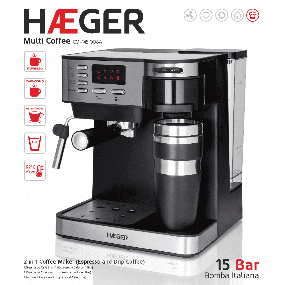 Haeger Espresso Coffee Machine and Drip Coffee