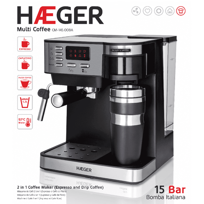 Haeger Espresso Coffee Machine and Drip Coffee