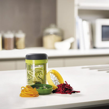 Joseph Joseph Spiro Spiralizer Vegetable Spiral Slicer Handheld 3 Blade Veggie Pasta Noodle Spaghetti Grater, Green, One size