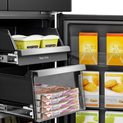 Hisense RQ759N4IBU1 Pure flat Cross Door Smart Refrigerator with Touch Display,Water and Ice Dispenser,Anti-Bacterial Interior ,Metal Cooling, Fridge-Freezer Convertible Bottom right compartment with No Frost inverter compressor