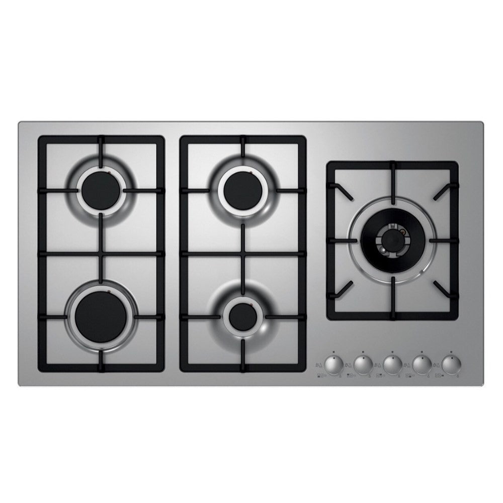 FRANCE FQ9050RGLS IX 90 CM , FLAT, 5 BURNERS, CAST IRON INOX,SAFETY