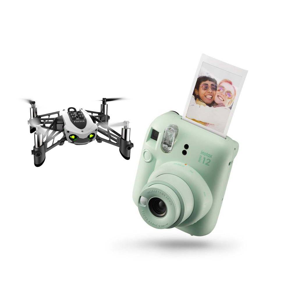 Fujifilm Instax Mini 12 Instant Camera + Parrot Mambo Fly Mini Drone
