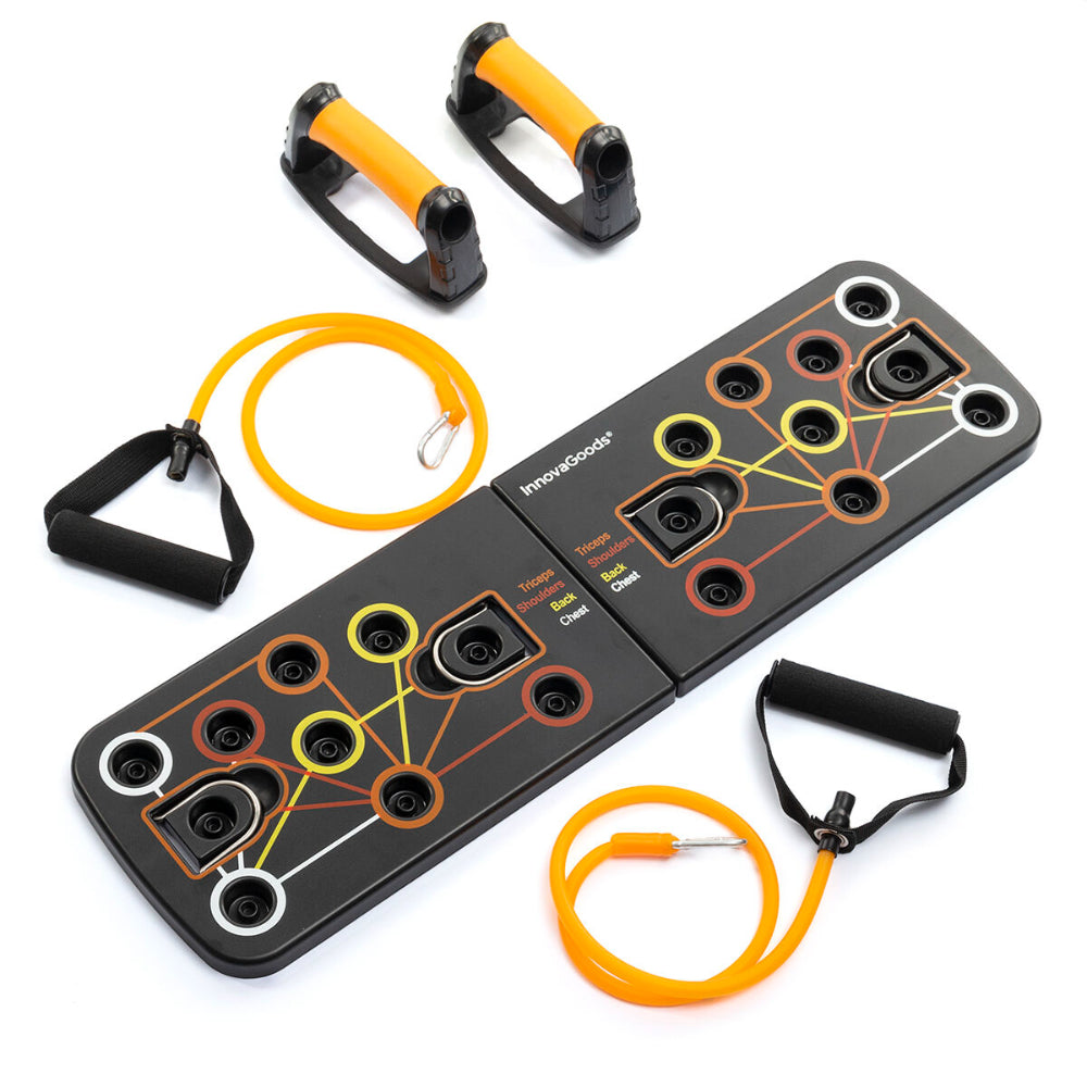 InnovaGoods Push-Up Board With Resistance Bands And Exercise Guide Pulsher, V0103181