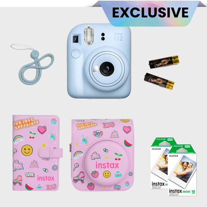 Fujifilm Instax Mini 12 Gift Box Instant Camera + Mini film + Protective Case + Photo Album + Free 1 Design Film 1 Pack
