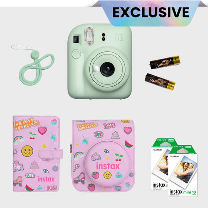 Fujifilm Instax Mini 12 Gift Box Instant Camera + Mini film + Protective Case + Photo Album + Free 1 Design Film 1 Pack