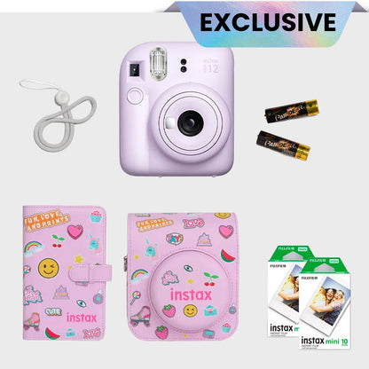 Fujifilm Instax Mini 12 Gift Box Instant Camera + Mini film + Protective Case + Photo Album + Free 1 Design Film 1 Pack