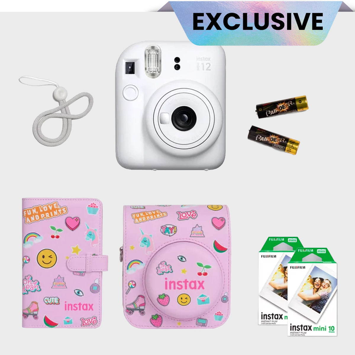 Fujifilm Instax Mini 12 Gift Box Instant Camera + Mini film + Protective Case + Photo Album + Free 1 Design Film 1 Pack