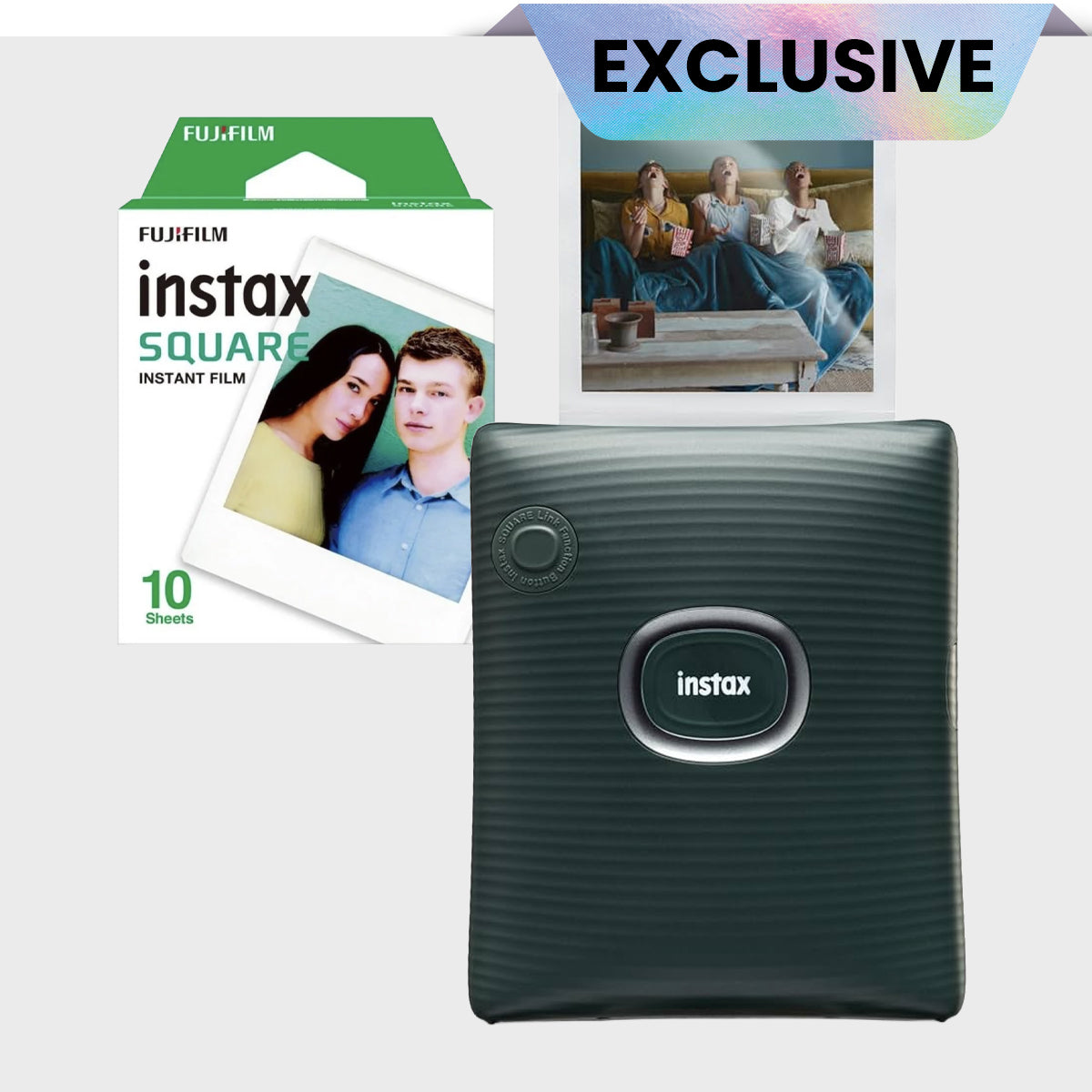 Fujifilm Smartphone printer instax SQUARE Link™ Midnight Green + Free Square Film 2 PK