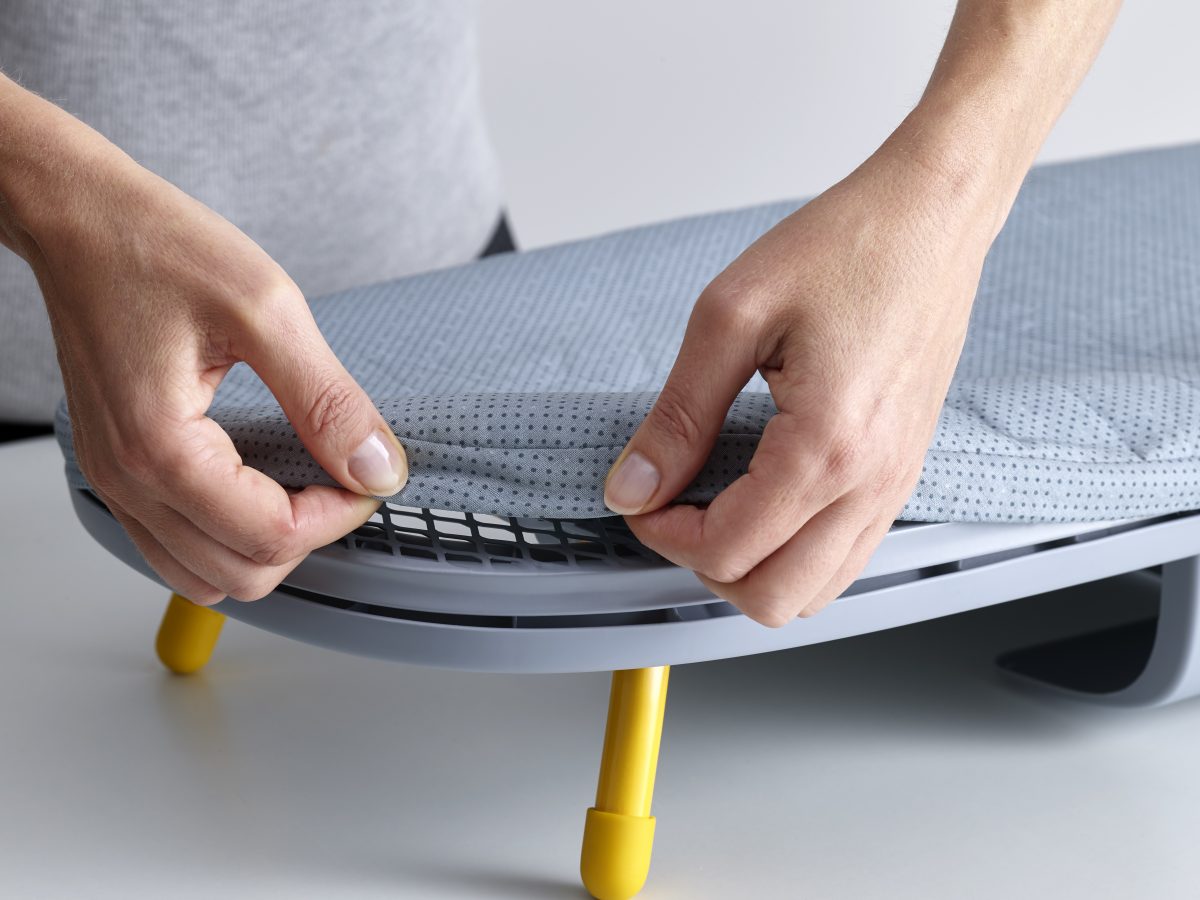 Joseph Joseph Pocket Plus Folding Ironing Board with Advanced Cover Grey Yellow