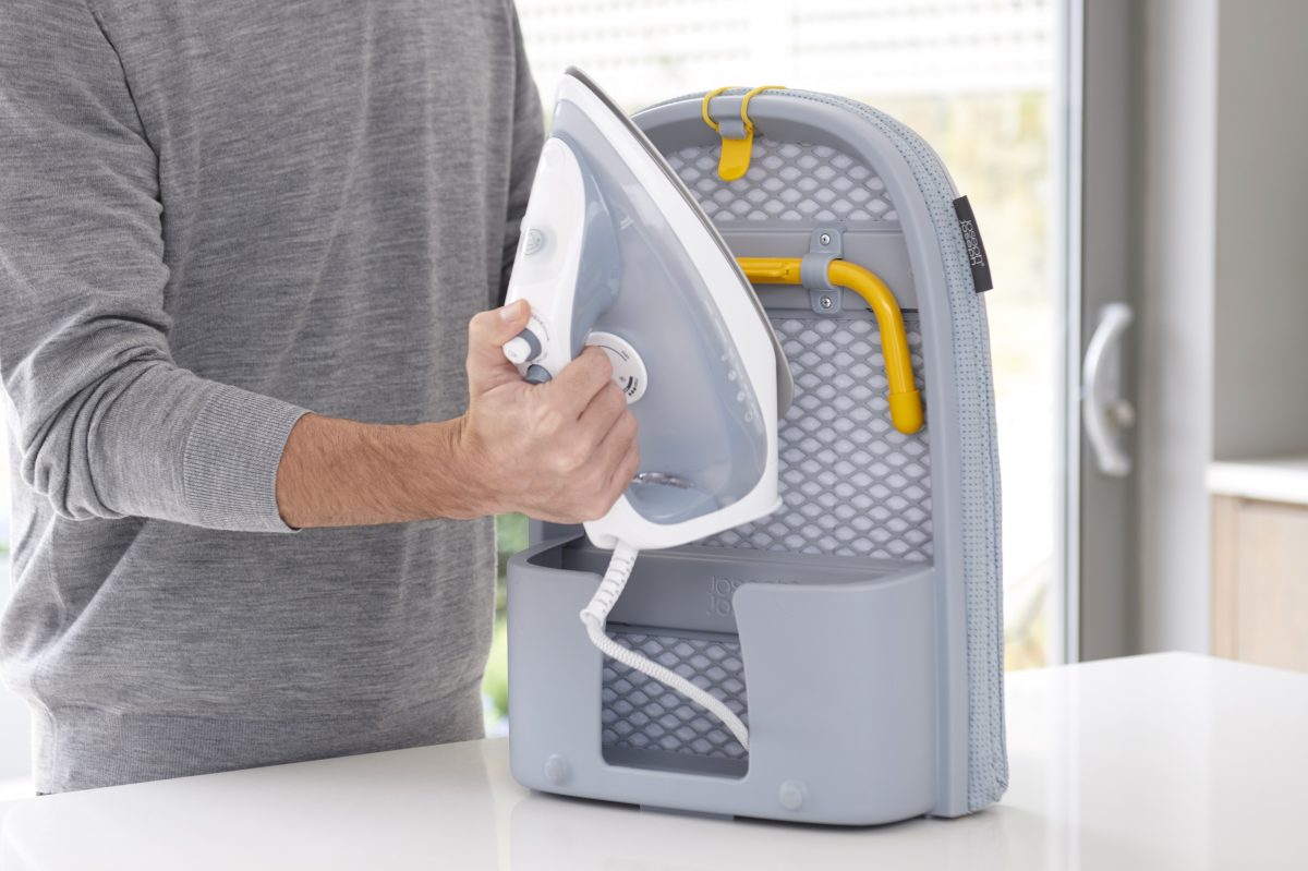 Joseph Joseph Pocket Plus Folding Ironing Board with Advanced Cover Grey Yellow