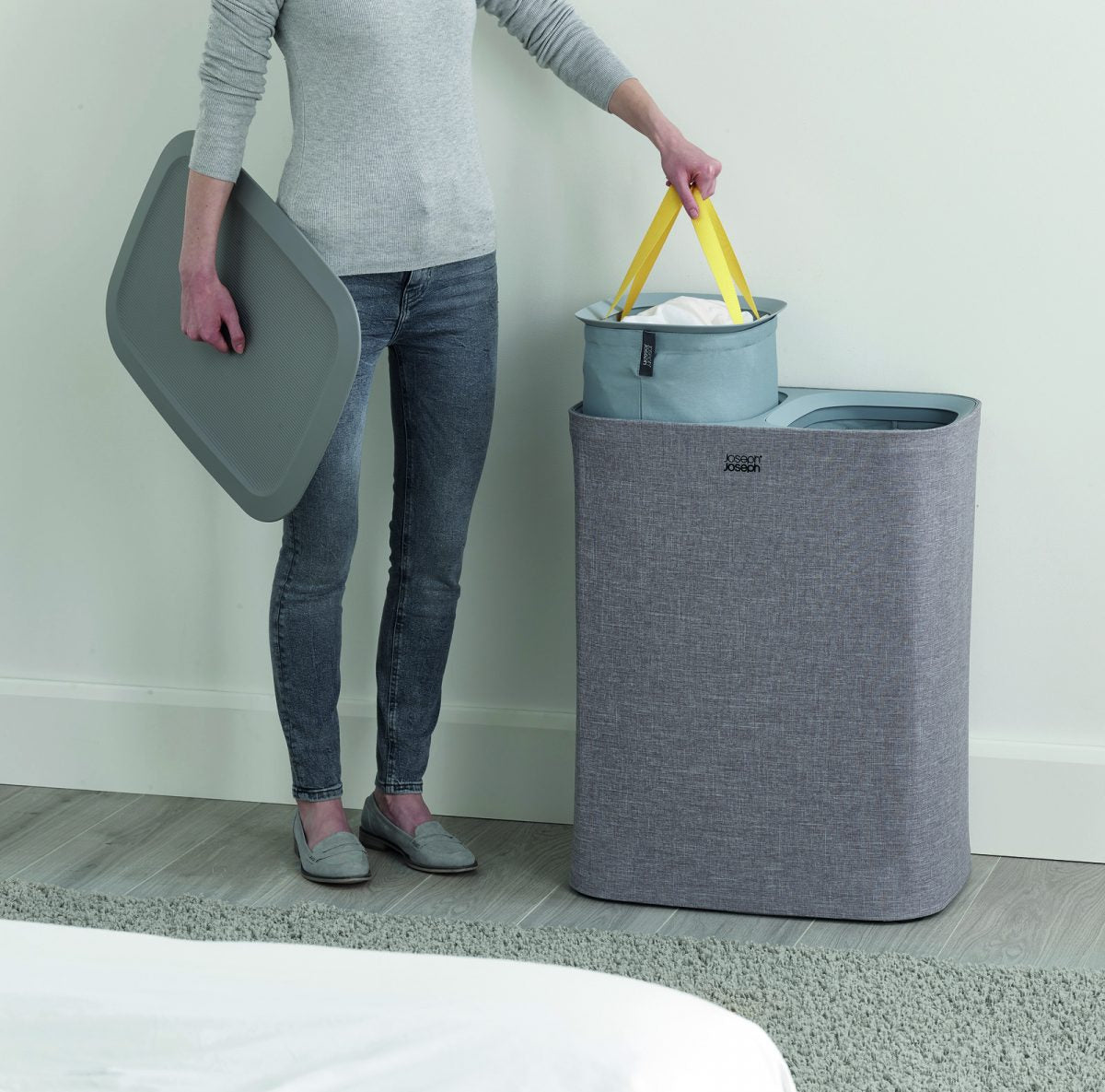 Joseph Joseph Tota 90L Laundry Separation Basket Grey