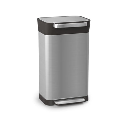 Joseph Joseph  Titanium Rubbish Bin with Press Function, 30l