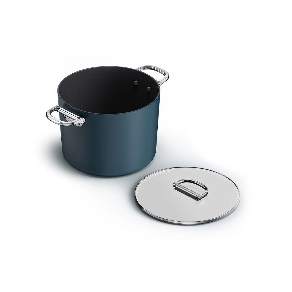 Joseph Joseph Space Folding Handle Ceramic Non-stick 25cm Blue Stock Pot & Lid