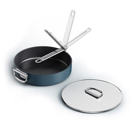 Joseph Joseph Space Folding Handle Ceramic Non-stick 28cm Blue Saute Pan & Lid