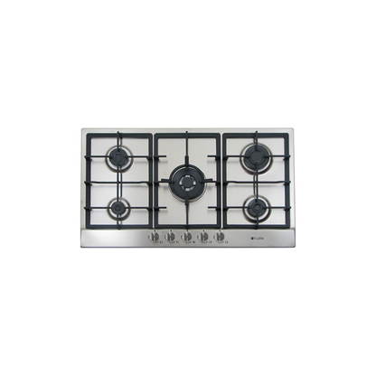 Flora Built In Gas Hob, 5 Burners 90cm , Silver - FLBH10-CTSF-I95X\LB