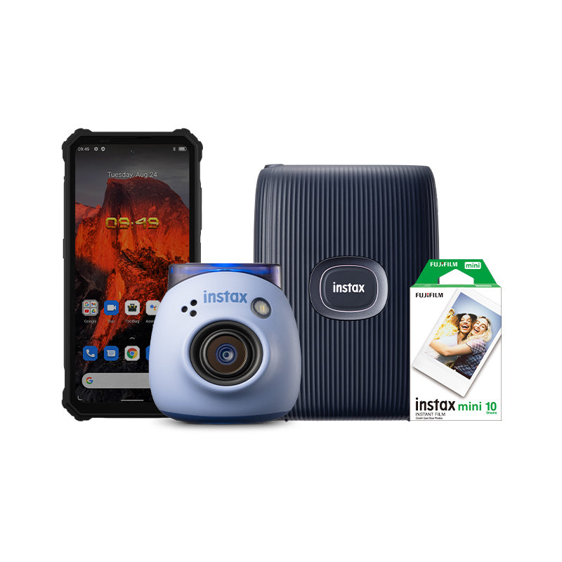 Fujifilm Instax PAL Digital Camera with Mini Link 2 Printer Bundle + Tesla Explr 9 Android Mobile
