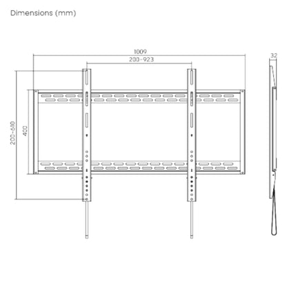 Brateck X-Large Heavy-Duty Fixed Flat &amp; Curved TV Wall Mount Brackets (60 To 100-Inch), LP37-69F
