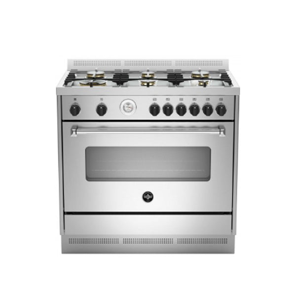 La Germania Americana A Line Gas Giant  90x60cm  4 Burners+1 Triple Ring 4kw Burner Stainless Steel - AMS95C81AX