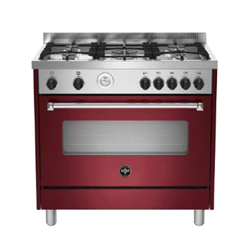 La Germania Americana C Line Gas Giant  90x60cm  4 Burners+1 Triple Ring 4kw Burner Burgundy - AMS95C81CBVI