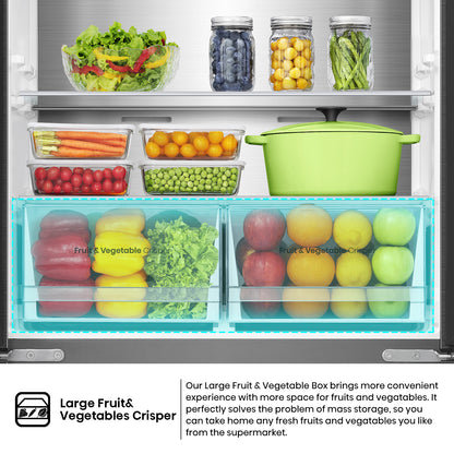 Hisense RQ5G470SBB3 – Cross Door American 457L Freezer Fridge, My Fresh Choice, Dual-Tech Cooling, Bottom Cooling System, Black Glass, 1 Year Full & 5 Years Compressor Warranty