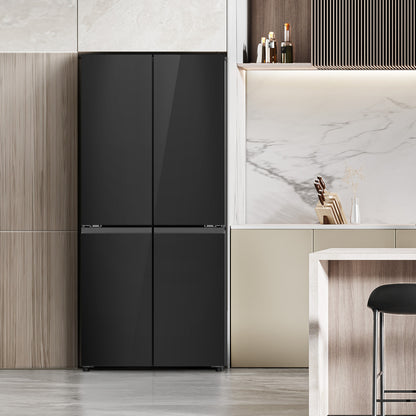 Hisense RQ5G470SBB3 – Cross Door American 457L Freezer Fridge, My Fresh Choice, Dual-Tech Cooling, Bottom Cooling System, Black Glass, 1 Year Full & 5 Years Compressor Warranty