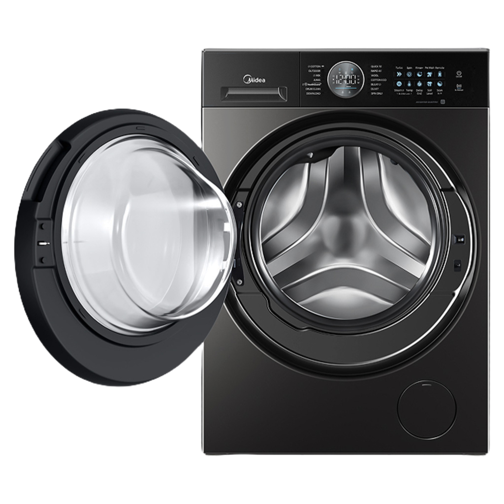 Midea 10kg 1400rpm Quattro Inverter Front-Load Washing Machine, Titanium – MF210W100WB/T-LB