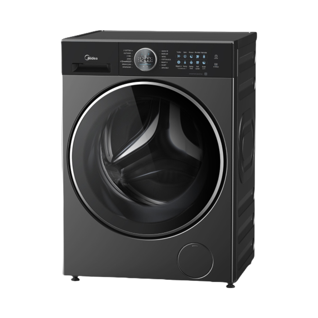Midea 10kg 1400rpm Quattro Inverter Front-Load Washing Machine, Titanium – MF210W100WB/T-LB