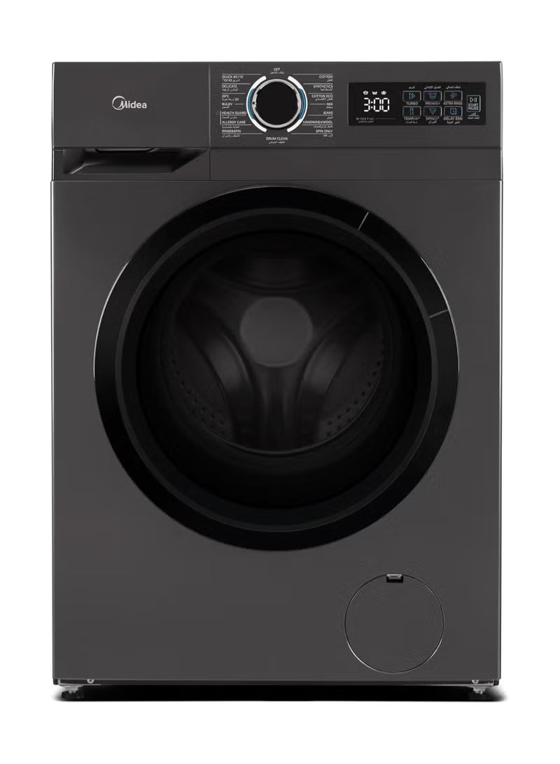 Midea MF110W80B/TGCC 8KG Front Load Inverter Washing Machine 1400RPM Steam HealthGuard Turbo Wash