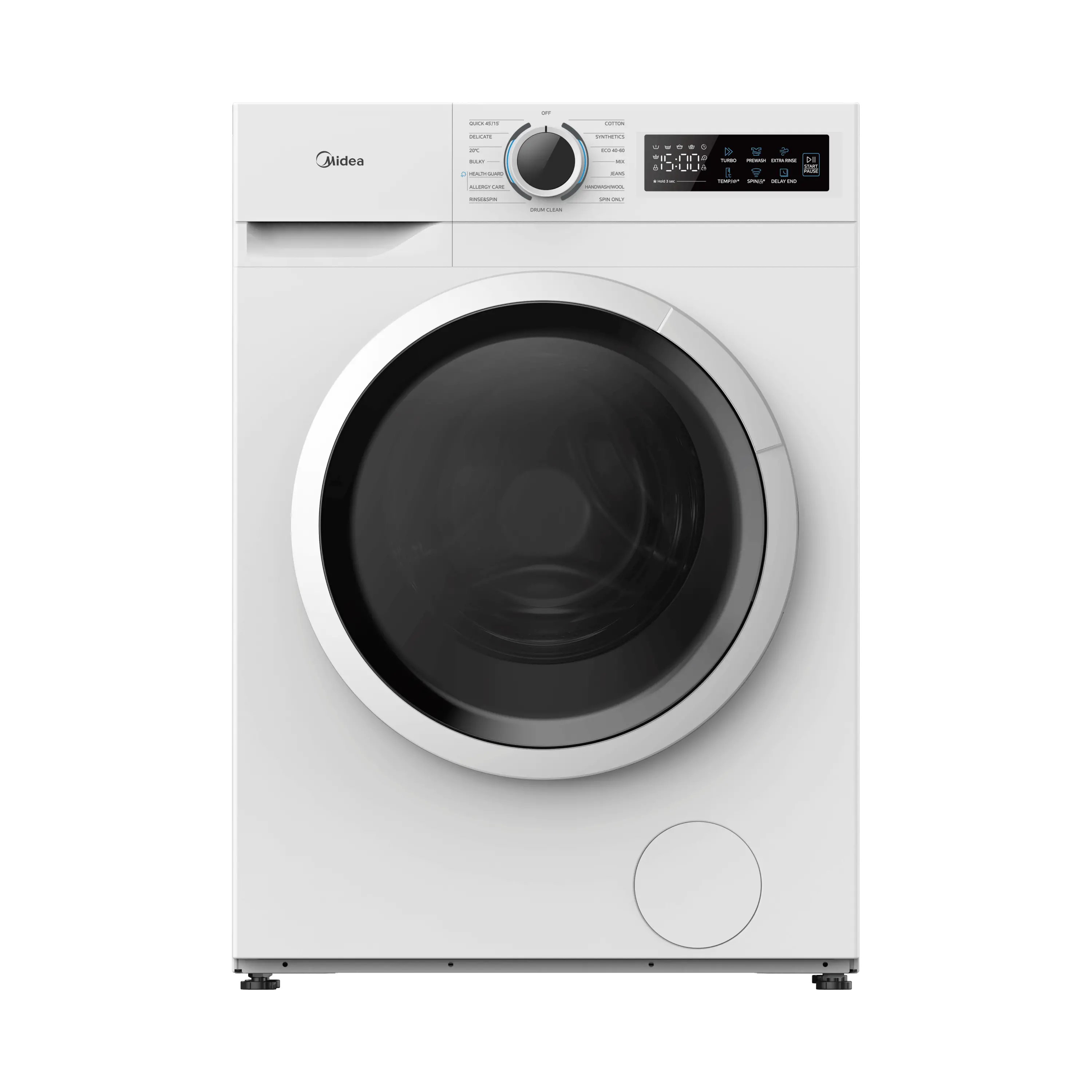 Midea MF110W80B/WGCC 8KG Front Load Inverter Washing Machine 1400RPM Steam HealthGuard Turbo Wash