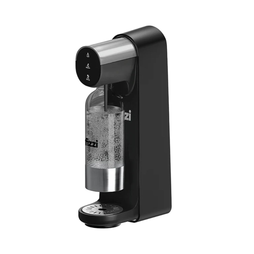 Nutricook Fizzi Soda Maker, One-Touch Operation, 3 Fizz Levels, Smart Lock System, 1L + 60L, 10W, 34.5×17.5×45.4cm – [Black], NCK-FSM100