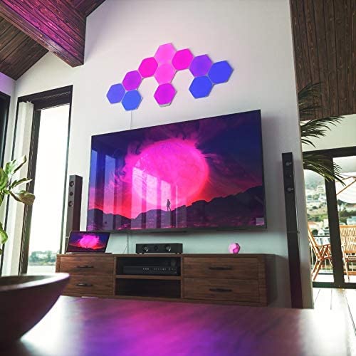 NanoLeaf Shapes Hexagons Starter Kit - Smart WiFi LED Panel System w/ Music Visualizer - 9 Pack - White