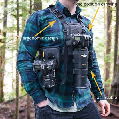Cotton Carrier - Cotton Carrier G3 Dual Camera Harness for 2 Camera's Gray