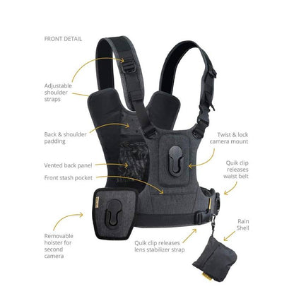 Cotton Carrier - Cotton Carrier G3 Dual Camera Harness for 2 Camera's Gray