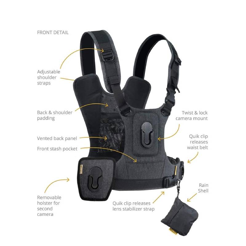 Cotton Carrier - Cotton Carrier G3 Dual Camera Harness for 2 Camera's Gray