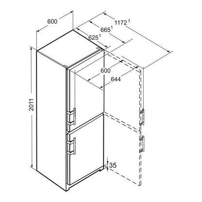 Liebherr CNbs 4015 Comfort Fridge Freezer No Frost 60cm Black Steel