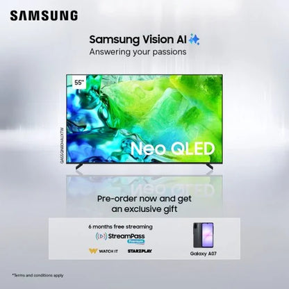Samsung QA55QN80HAUXTW 55″ Neo QLED QN80H 4K Samsung Vision AI Smart TV (2026) + Free Samsung A07 4/128 + 6 Months StarzPlay Subscription+ 6 Months WatchIt Subscription. – PREORDER