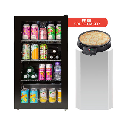 Russell Hobbs Freestanding Bottles Cooler Fridge, Black