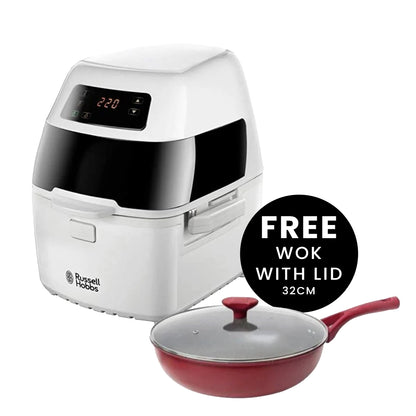 Russell Hobbs Air Fryer with Cooking Functionality Cyclofry plus - Open Box + Free Betty Crocker Wok Pan BC2042