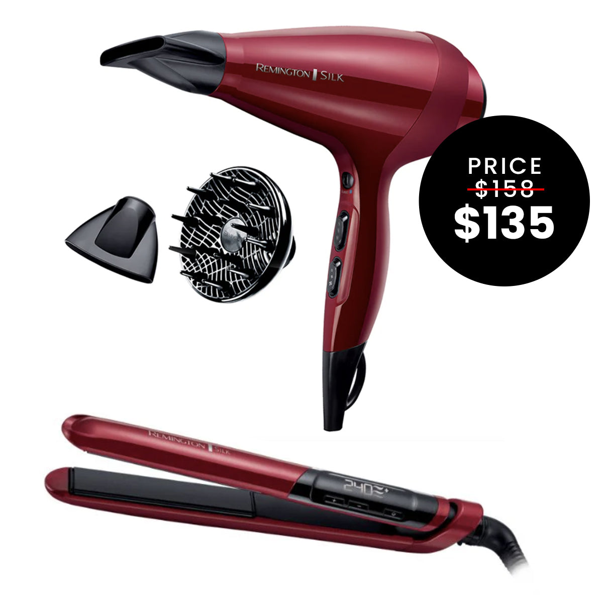 Remington Silk Straightener + Remington Silk Dryer