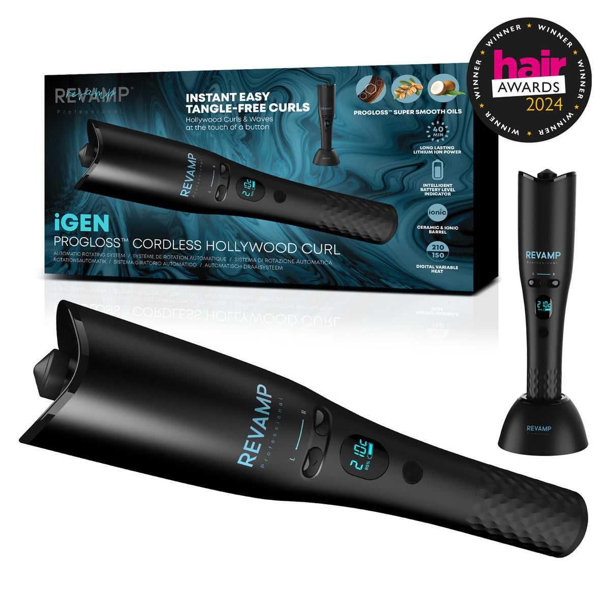 Revamp iGEN Cordless Hollywood Curl Automatic Rotating Curler