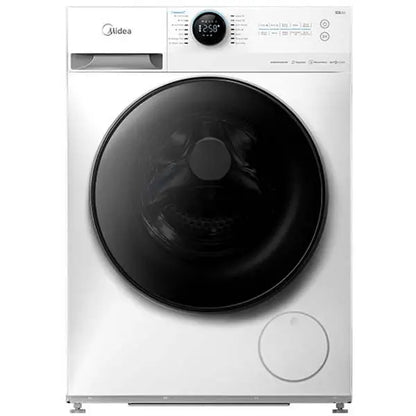 Midea Front Loading Washing Machine, BLDC Motor, Bright LED Indicator, Health Guard, Steam, Washer and Dryer, 1400 RPM, Load 8/6, White