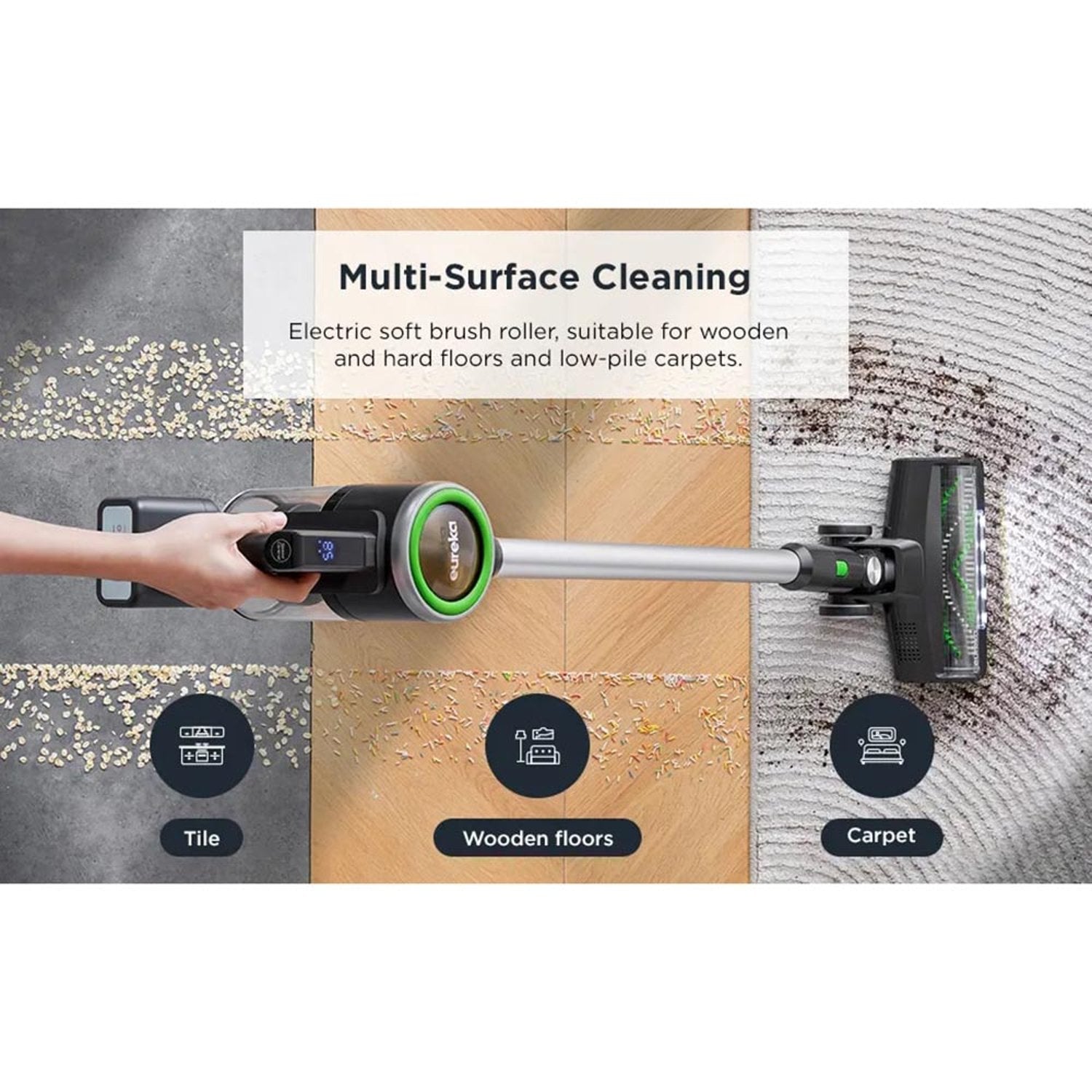 Eureka Cordless Stick Vacuum Cleaner Black/Green AK7