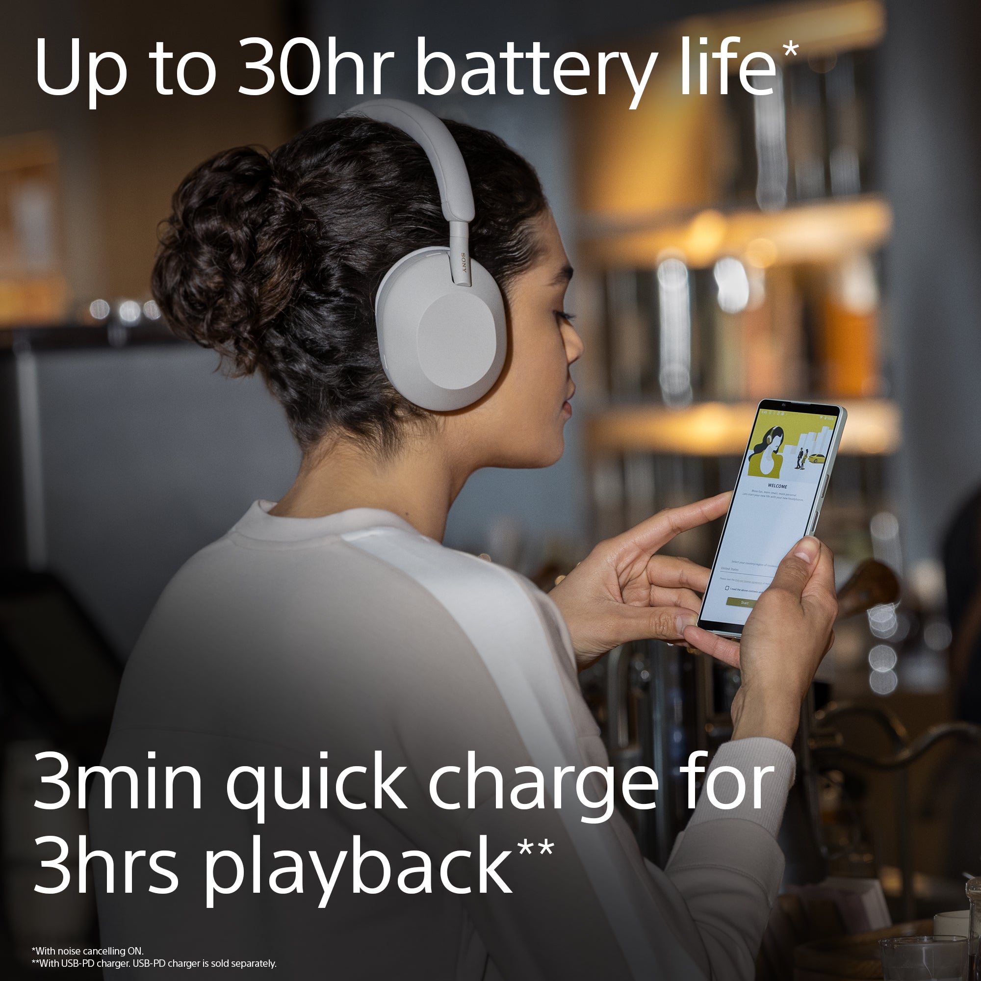 Sony WH-1000XM5 Wireless Industry Leading Noise Canceling Headphones, Silver