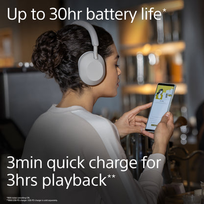 Sony WH-1000XM5 Wireless Industry Leading Noise Canceling Headphones, Silver