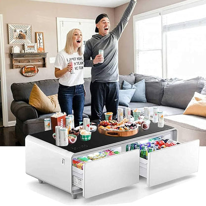 EchoChill Smart Coffee Table with Fridge & Bluetooth Speaker