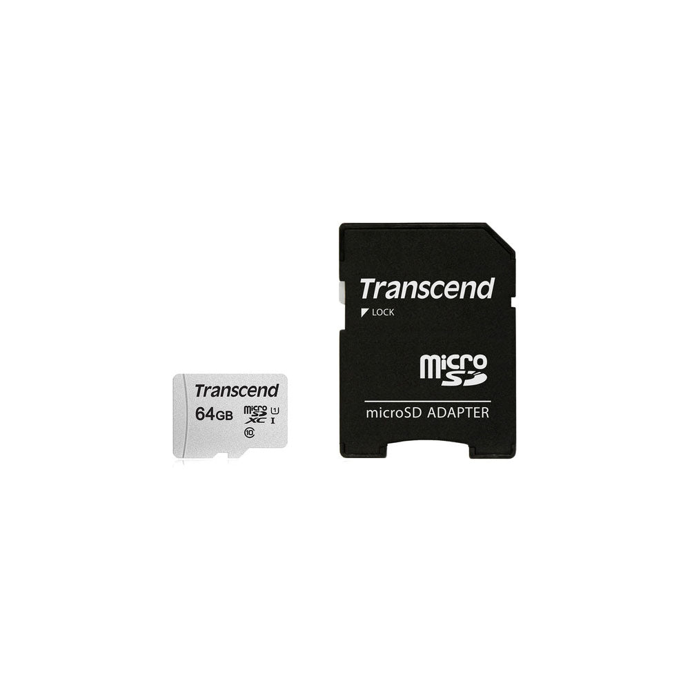 Transcend 64GB 300S UHS-I microSDXC Memory Card with SD Adapter