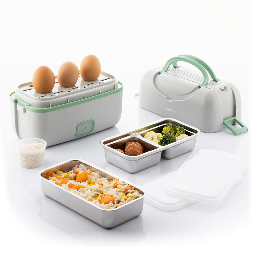 InnovaGoods 3-In-1 Electric Steamer Lunch Box With Recipes Beneam, V0103311